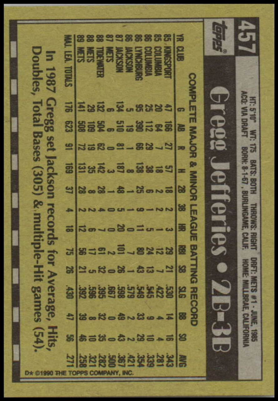 1990 Upper Deck #166 Gregg Jefferies VG New York Mets
