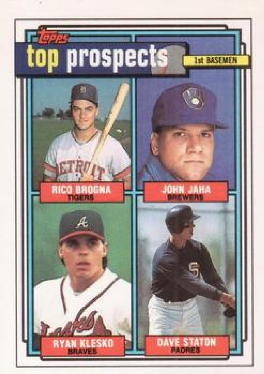 1992 Topps #126 Rico Brogna/John Jaha/Ryan Klesko/Dave Staton VG