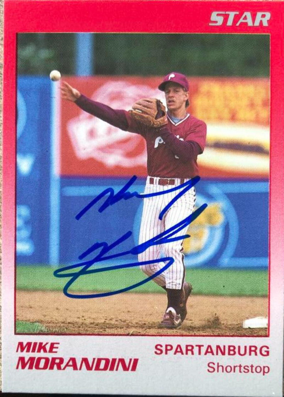 Mickey Morandini autographed baseball card (Philadelphia Phillies