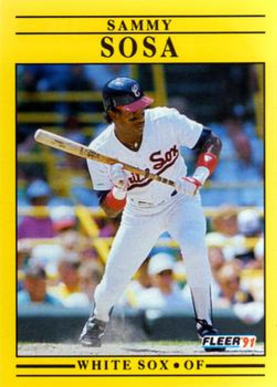 Sammy Sosa Signed Chicago White Sox 1990 Fleer Rookie Baseball