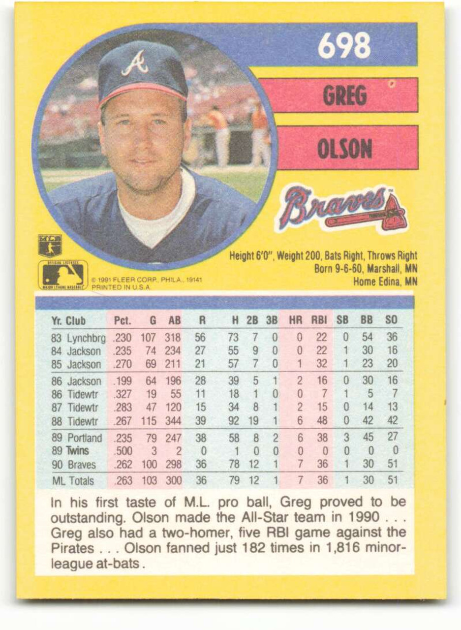 1992 Fleer #365 Greg Olson - NM-MT - GamesandCards.com