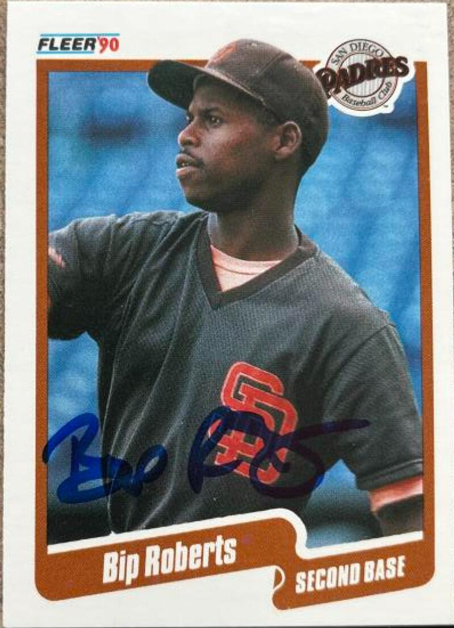 Bip Roberts Signed 1990 Topps Baseball Card - San Diego Padres