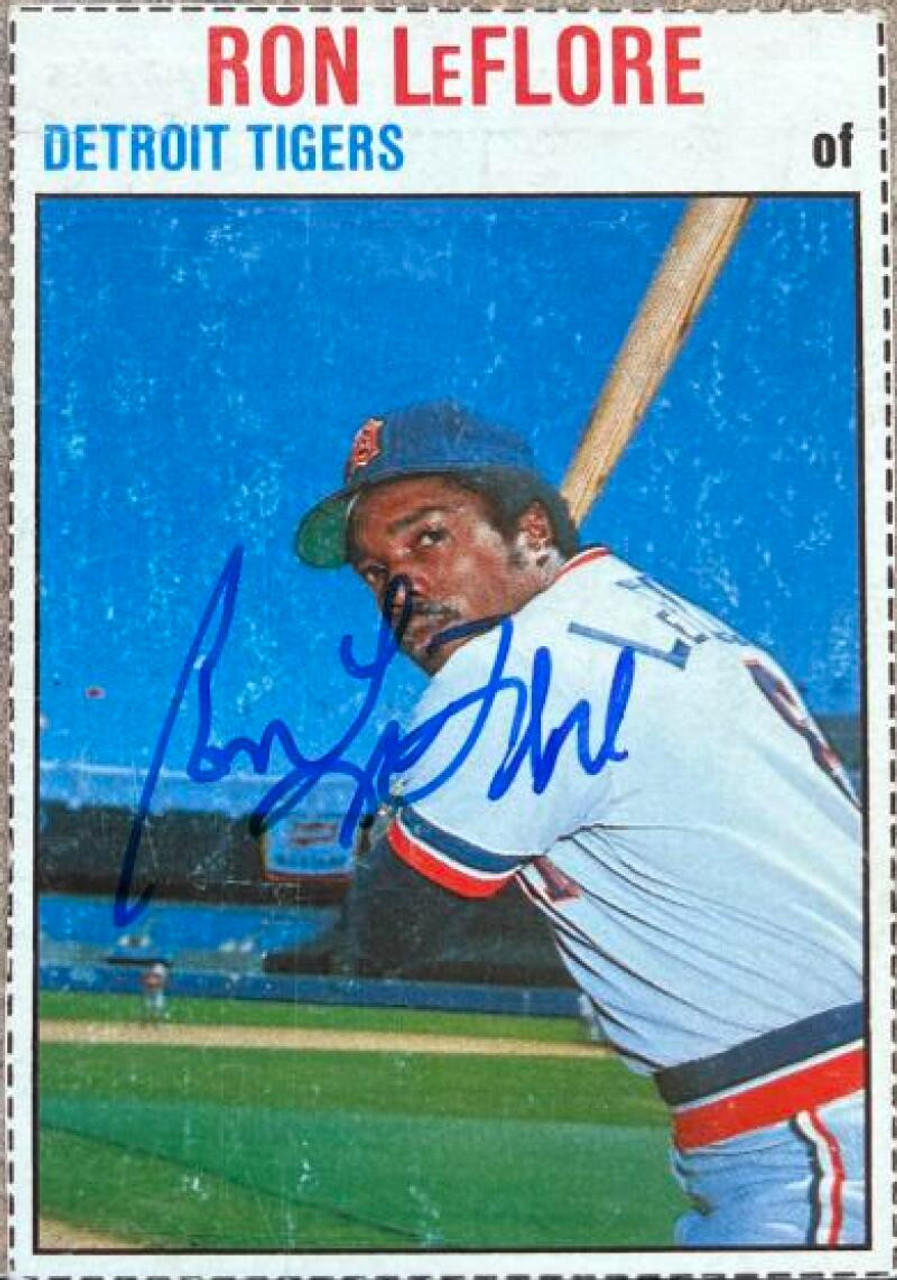 Ron Leflore Signed 1977 Hostess Baseball Card - Detroit Tigers