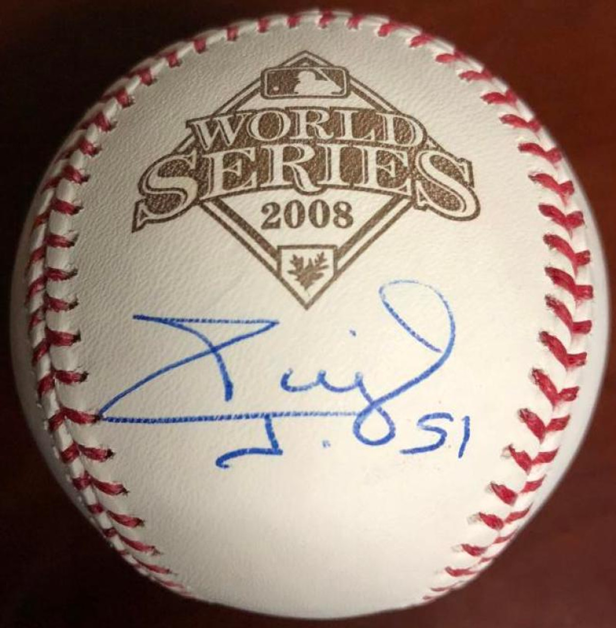 Carlos Ruiz Autographed 2008 World Series Baseball - Under the Radar Sports
