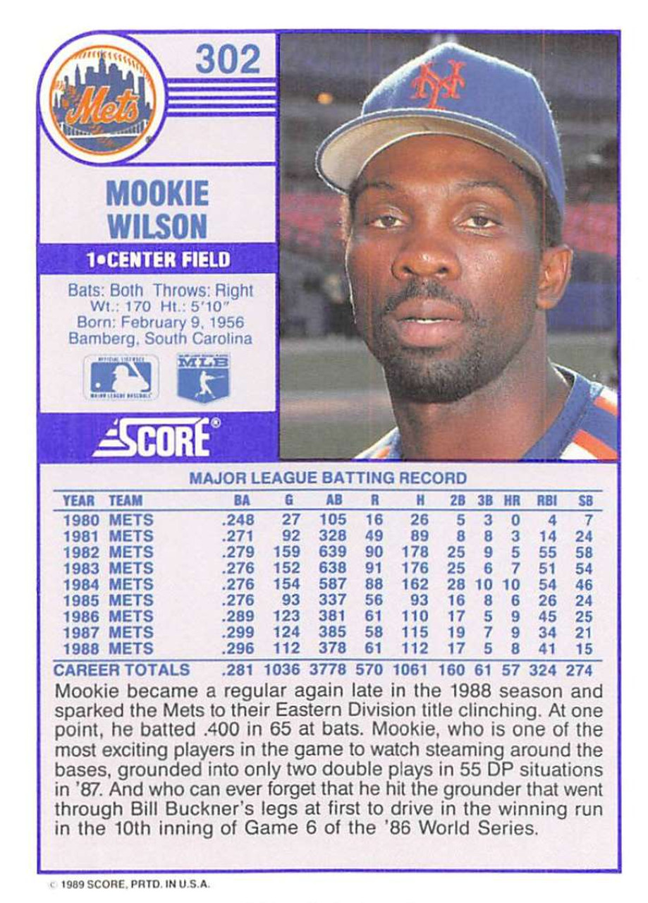 Mookie Wilson autographed baseball card (New York Mets) 1983 Fleer #560