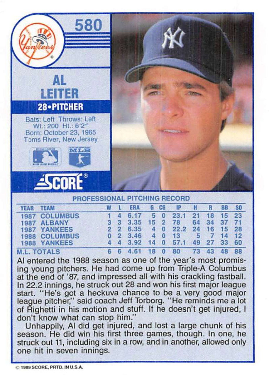 1989 Donruss #315 Al Leiter NM-MT New York Yankees - Under the Radar Sports