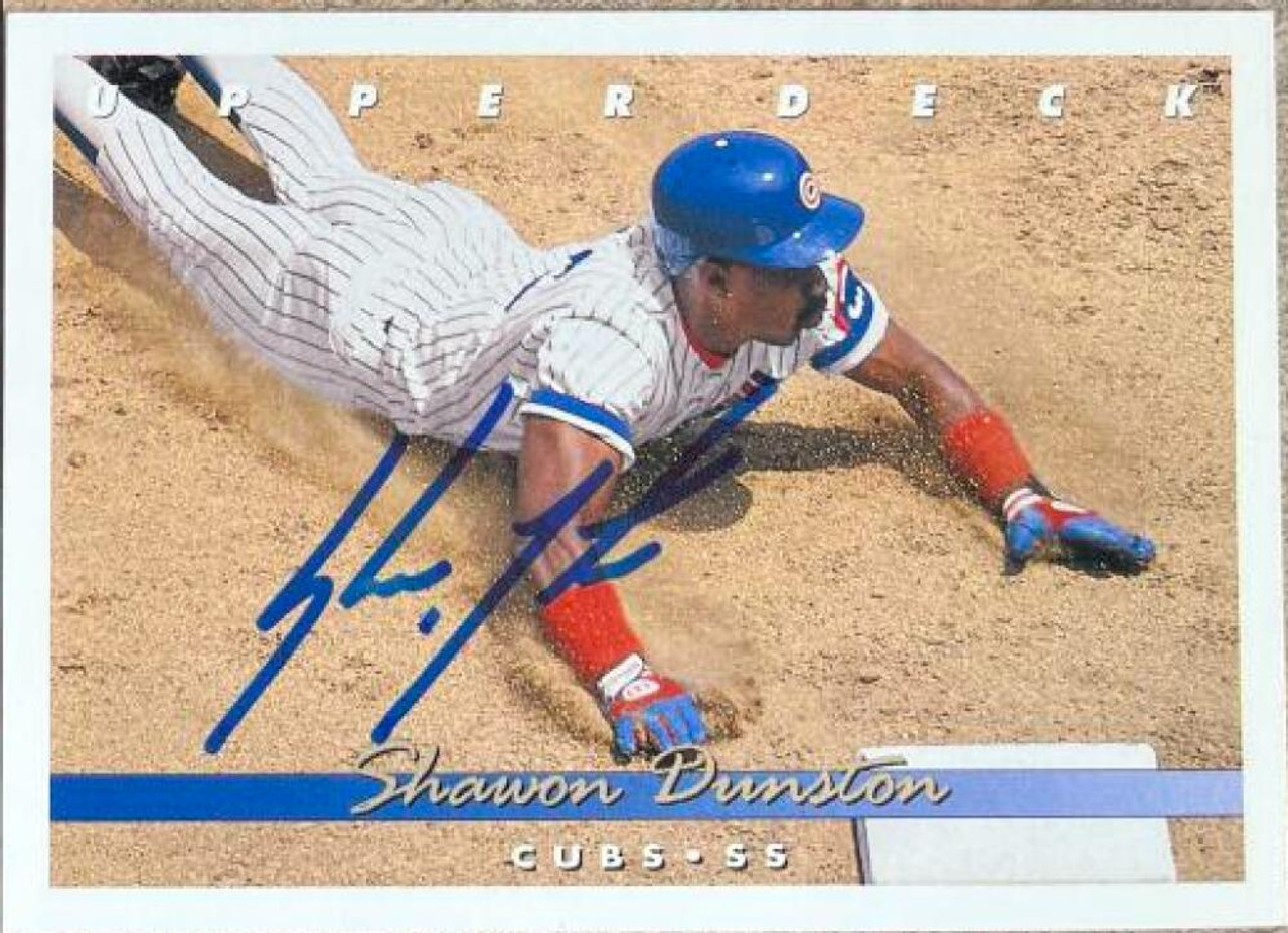 Shawon Dunston autographed Baseball Card (Chicago Cubs) 1992 Upper Deck 714