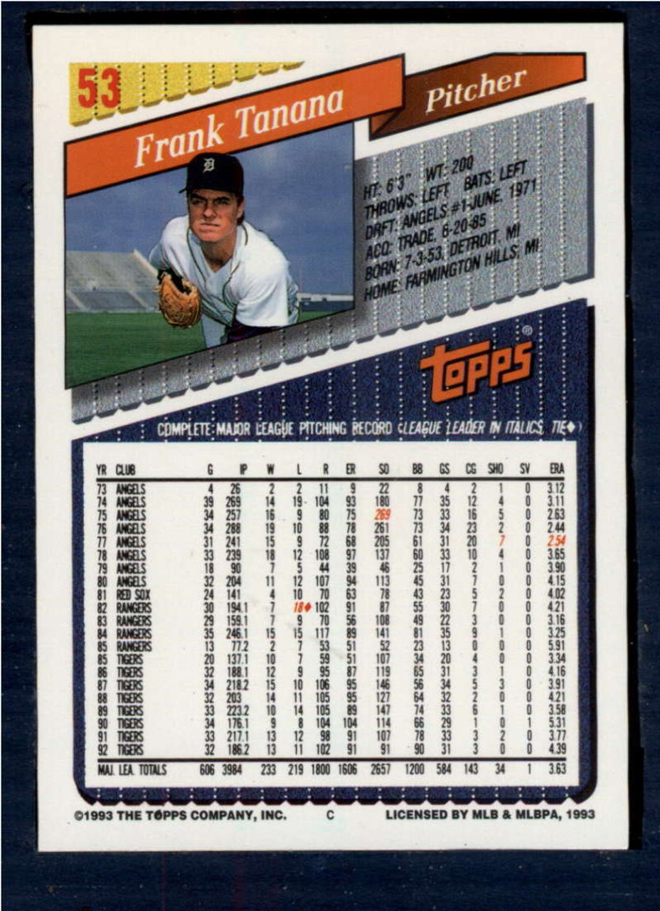 Frank Tanana Signed 1993 Topps Stadium Club Card #267