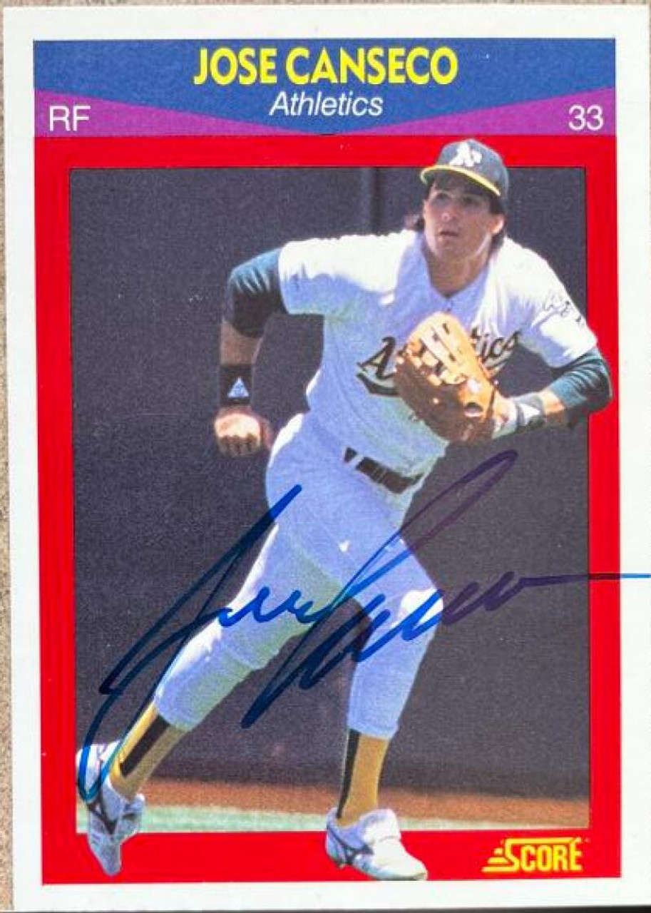 Jose Canseco Oakland A's Signed 1990 Score Card #375