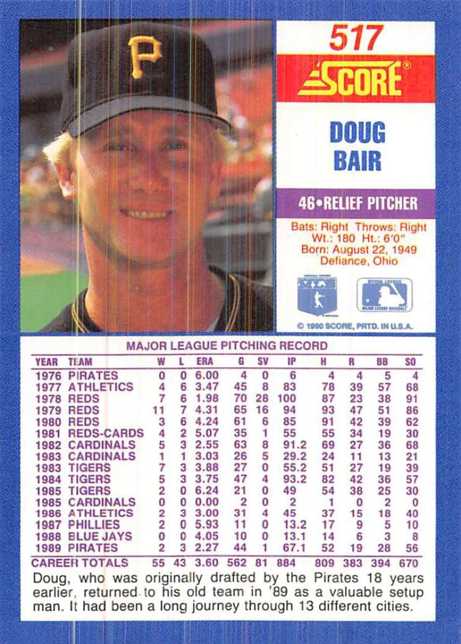 1990 Score #505 Doug Drabek VG Pittsburgh Pirates - Under the