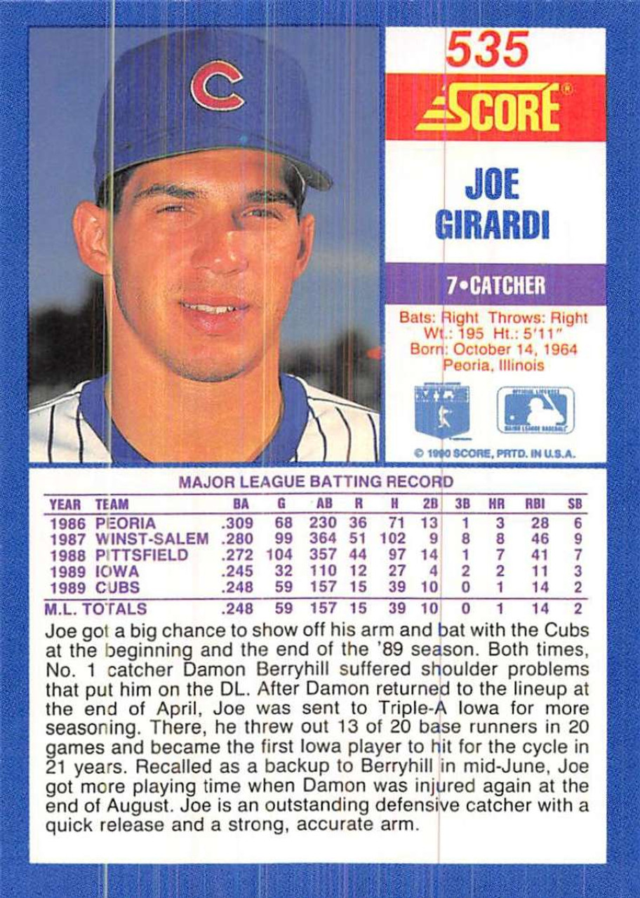 1992 Score #701 Joe Girardi VG Chicago Cubs