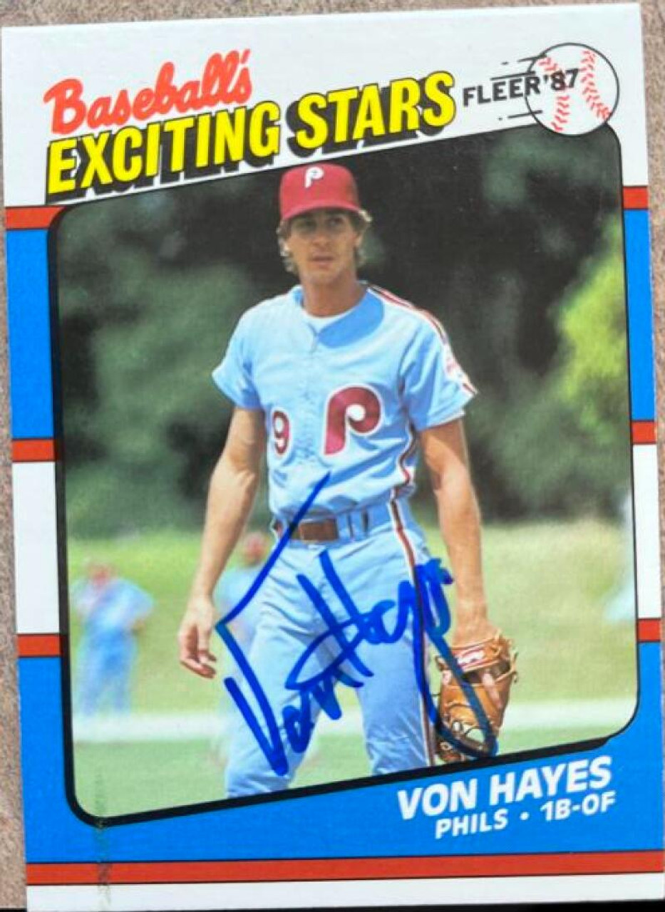 Von Hayes Autographed 1987 Fleer Game Winners #19 - Under the