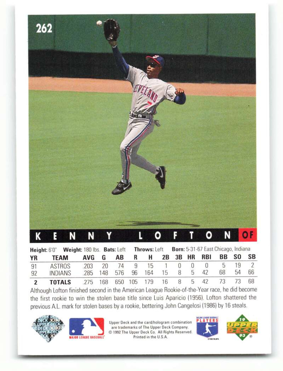 1992 Studio #168 Kenny Lofton VG Cleveland Indians - Under the Radar Sports