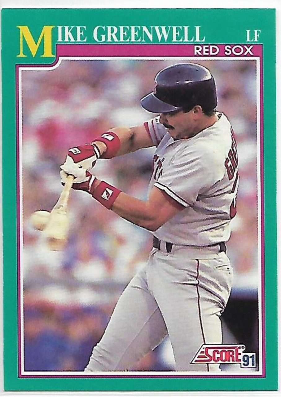  1990 Score Baseball #345 Mike Greenwell Boston Red Sox