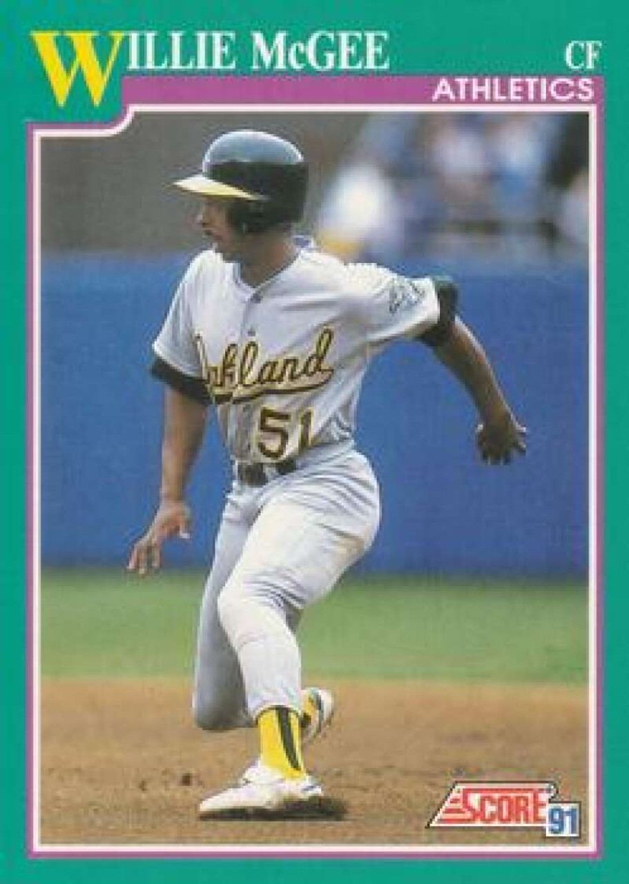 1991 Score #597 Willie McGee VG Oakland Athletics - Under the Radar Sports