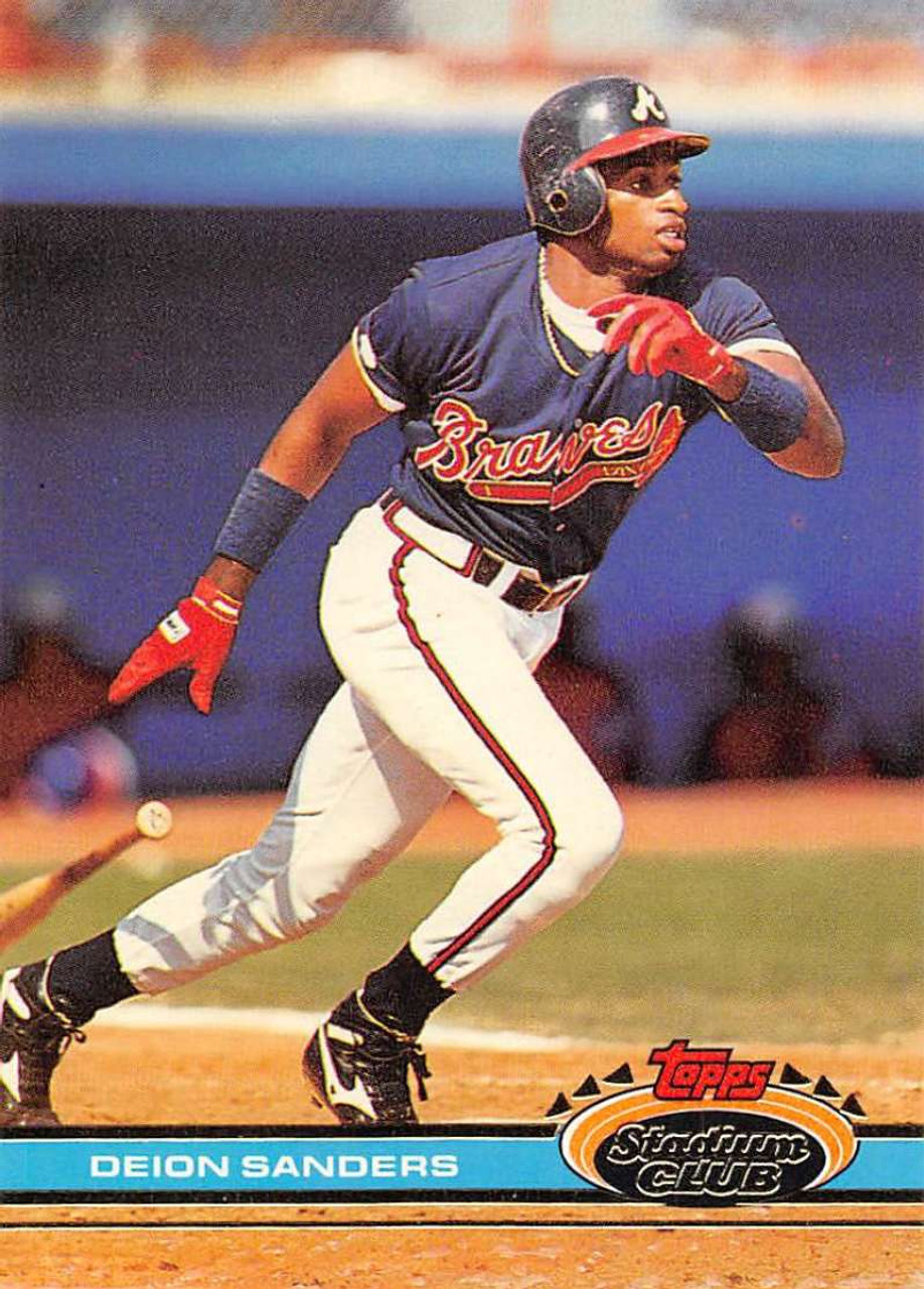 1991 Stadium Club #442 Deion Sanders VG Atlanta Braves - Under the