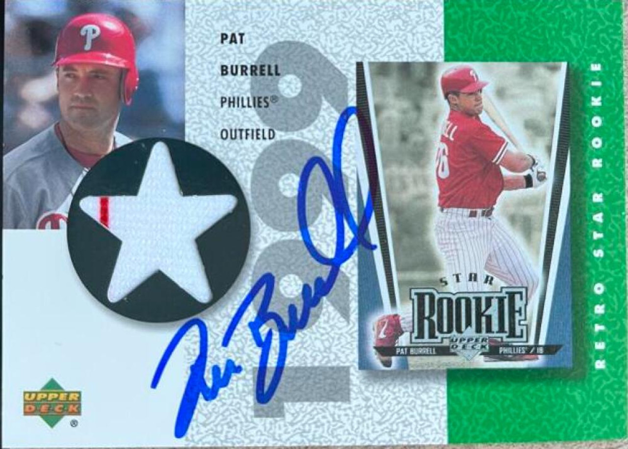 Pat Burrell Autographed 2002 UD Authentics - Retro Star Rookie Jerseys  #SR-PB MEM - Under the Radar Sports