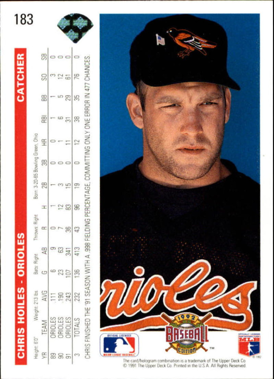 1991 Upper Deck Baseball #306 Chris Hoiles Baltimore Orioles