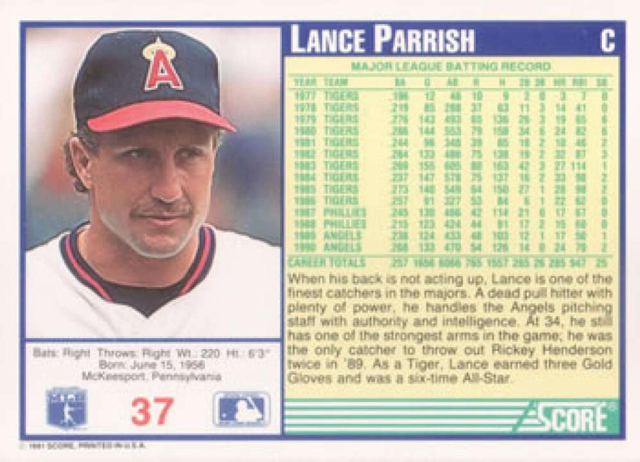 1991 Leaf #368 Lance Parrish VG California Angels - Under the Radar Sports