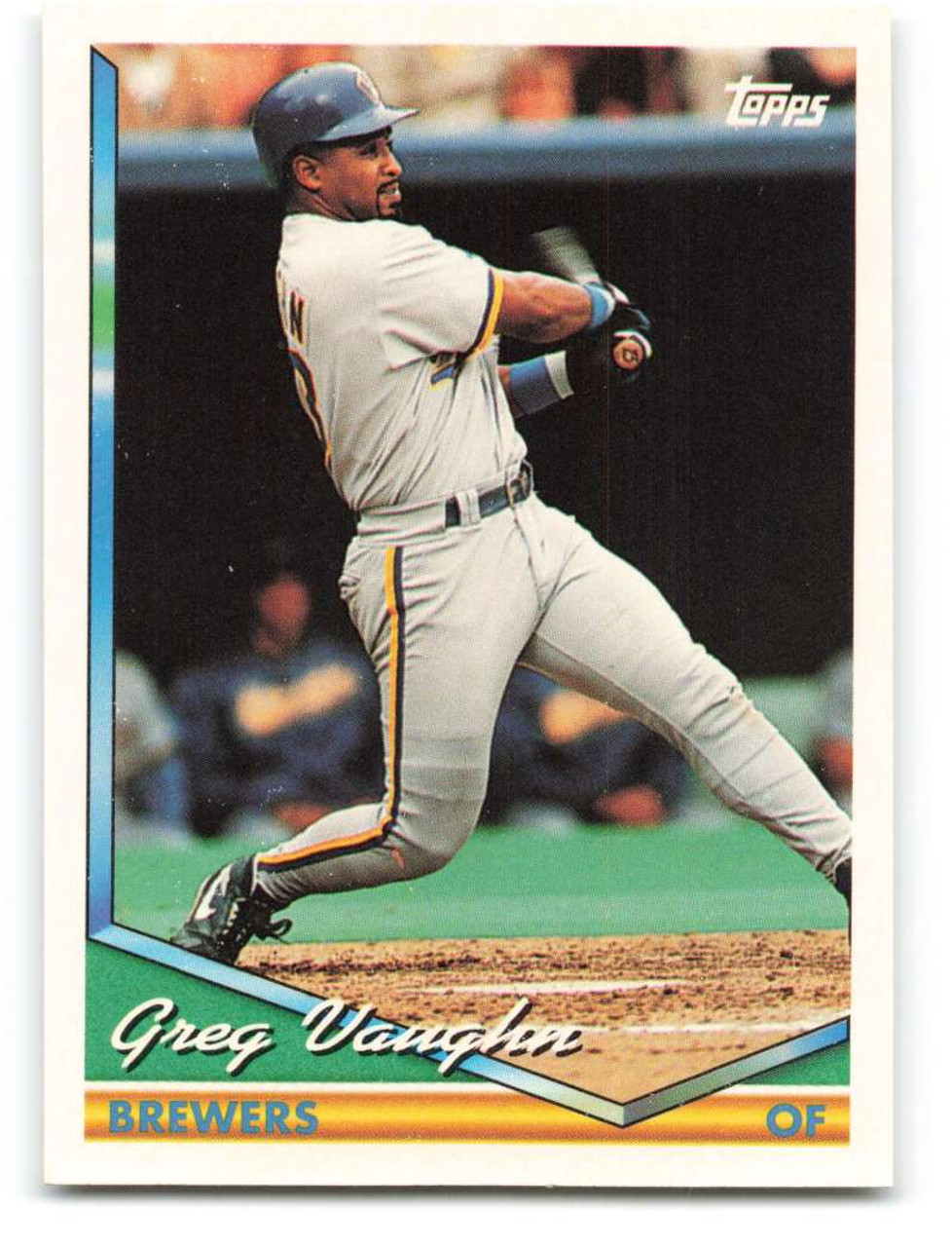 1994 Topps #225 Greg Vaughn VG Milwaukee Brewers - Under the Radar