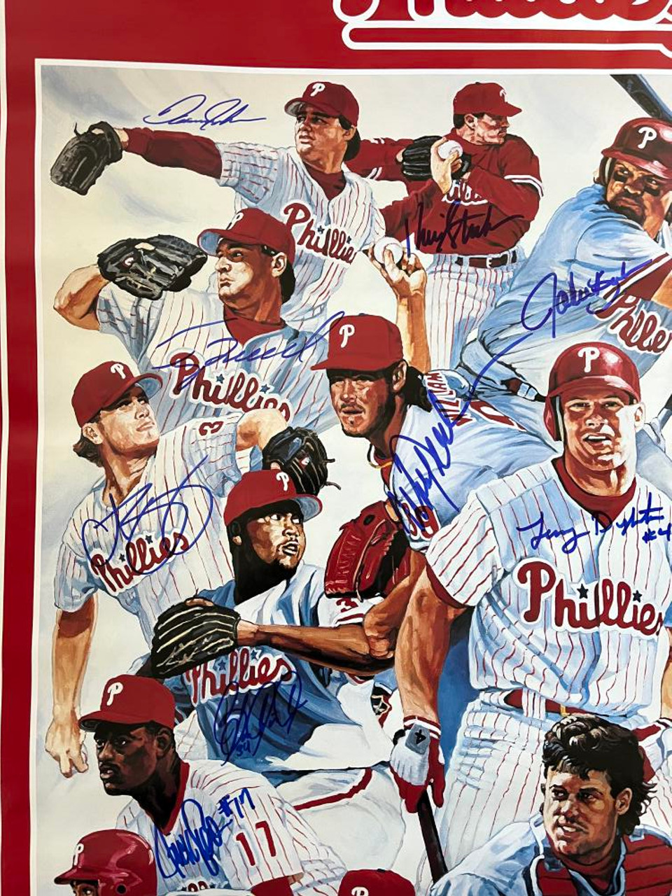 1993 Phillies Autographed Poster All Players Pictured TOUGH TO FIND - Under  the Radar Sports