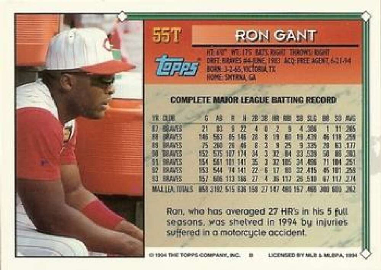 Lot Detail - 1994 Ron Gant Cincinnati Reds Team-Issued Home Vest