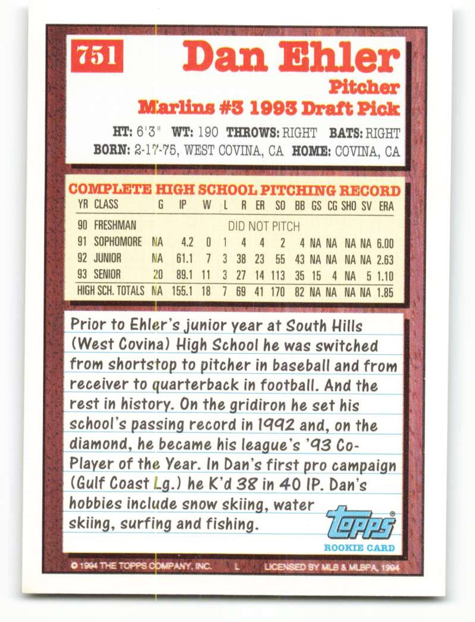 #669 Kip Yaughn - Florida Marlins - 1993 Topps Baseball