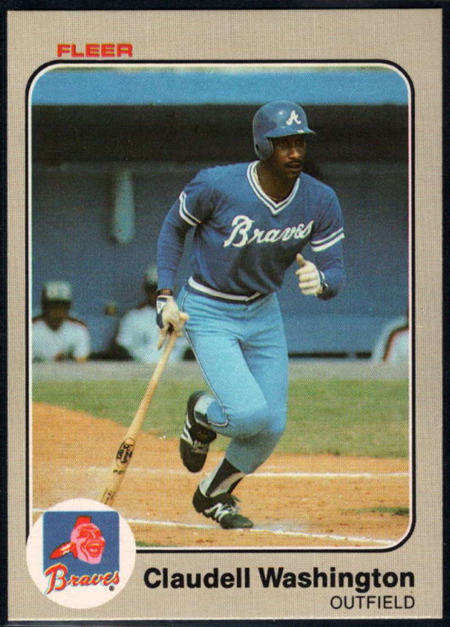 Claudell Washington 1982 Fleer Atlanta Braves Card #449 at