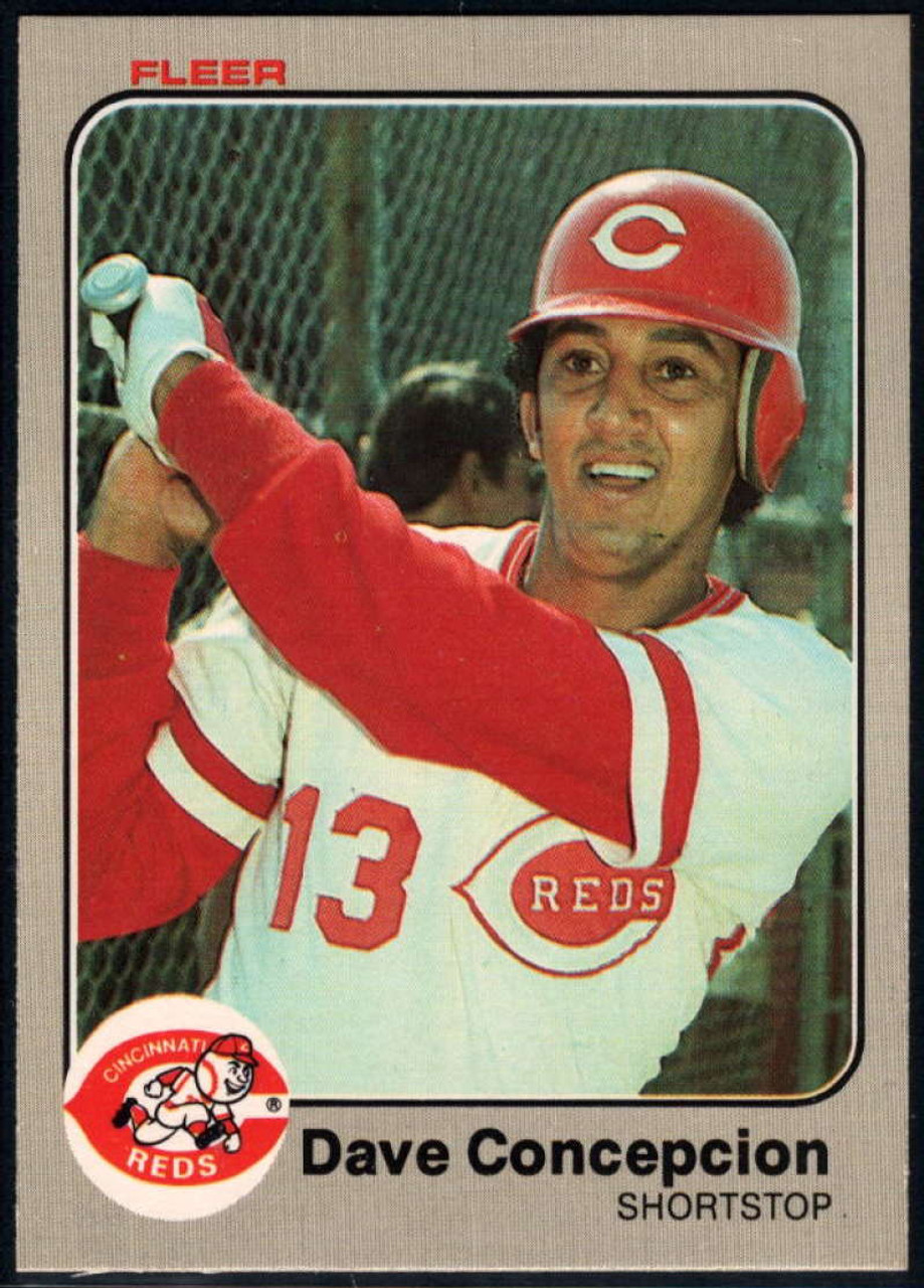 1989 Fleer DAVE CONCEPCION Baseball Card #156. CINCINNATI REDS.