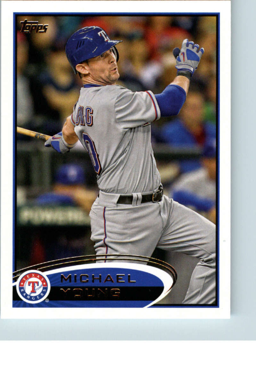 Michael Young 2012 Topps Baseball Card #55 Texas Rangers Lot of 2