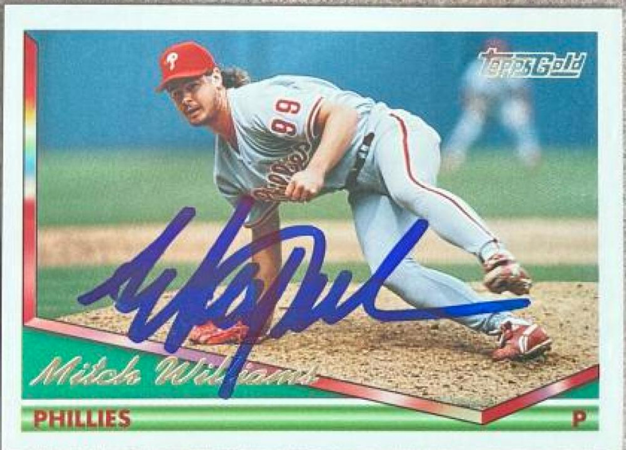 Autographed MITCH WILLIAMS Philadelphia Phillies 1992 Topps Card