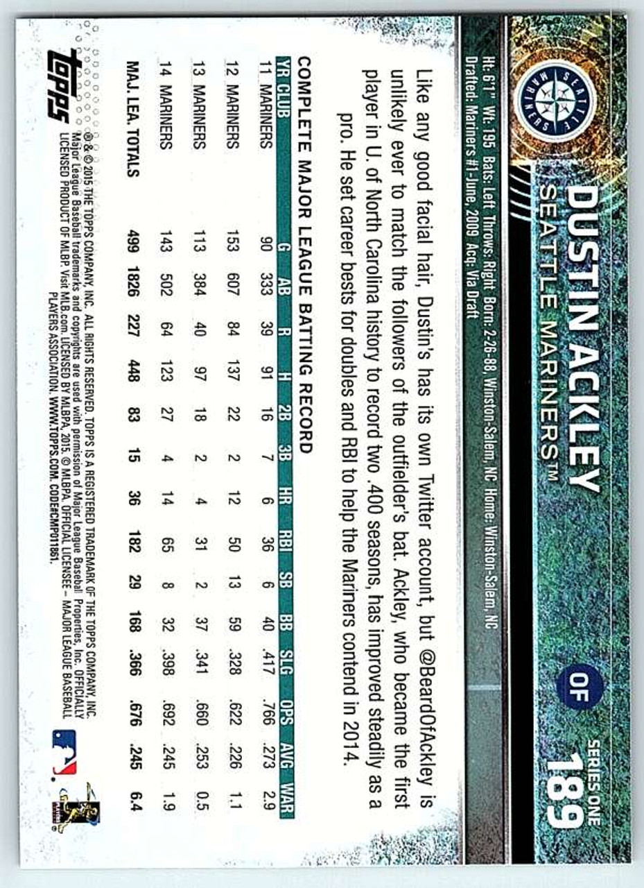 Dustin Ackley 2015 Topps #189 Seattle Mariners Baseball Card