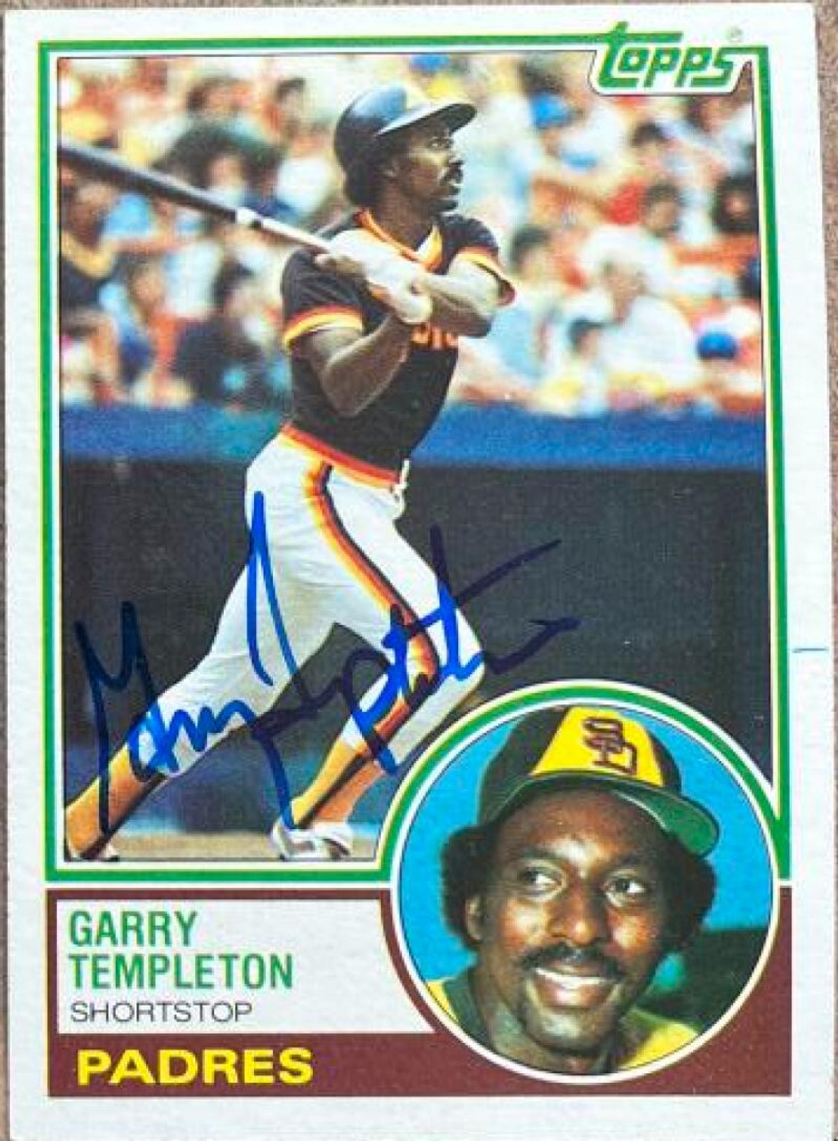 Autographed GARRY TEMPLETON San Diego Padres 1984