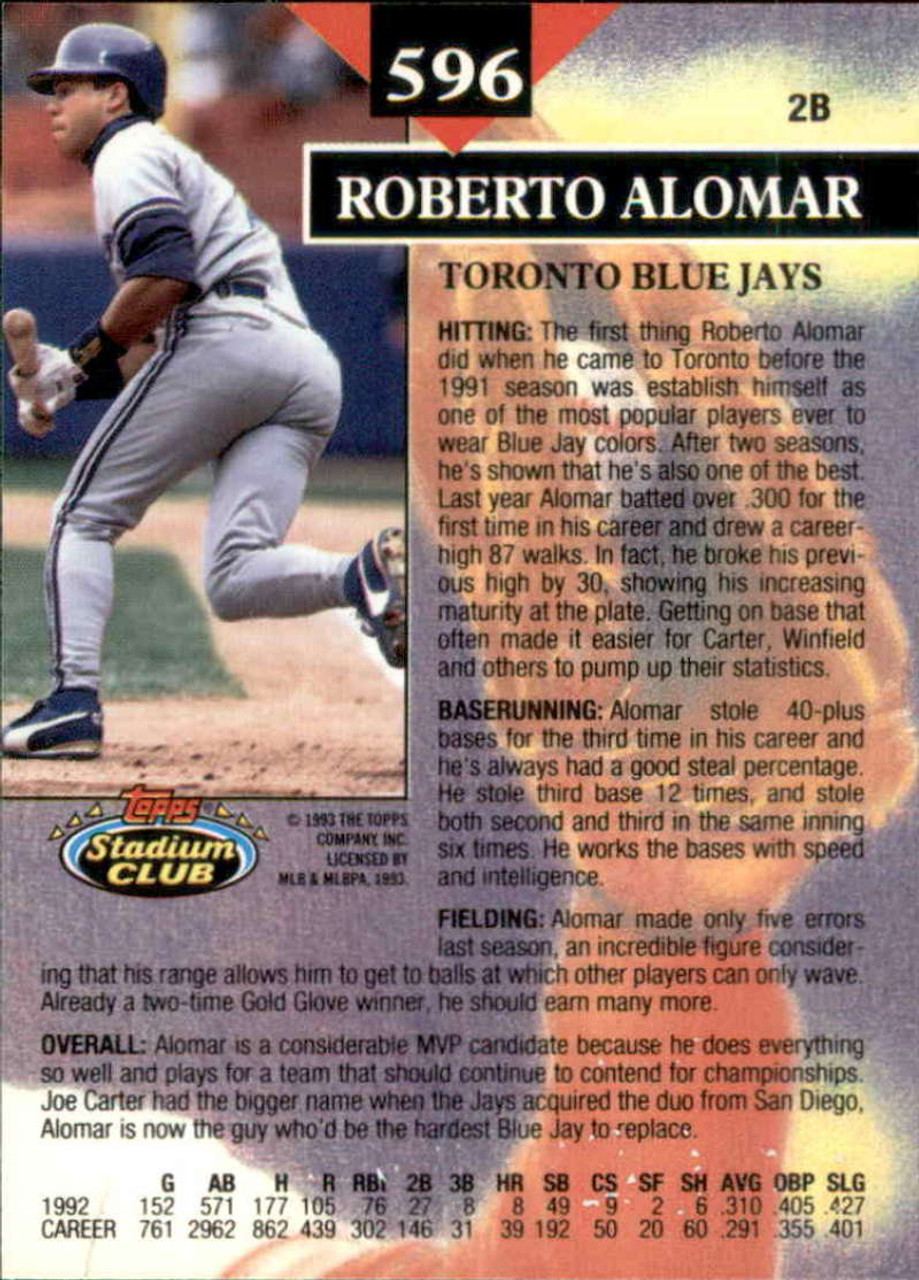 1993 Upper Deck #125 Roberto Alomar VG Toronto Blue Jays - Under