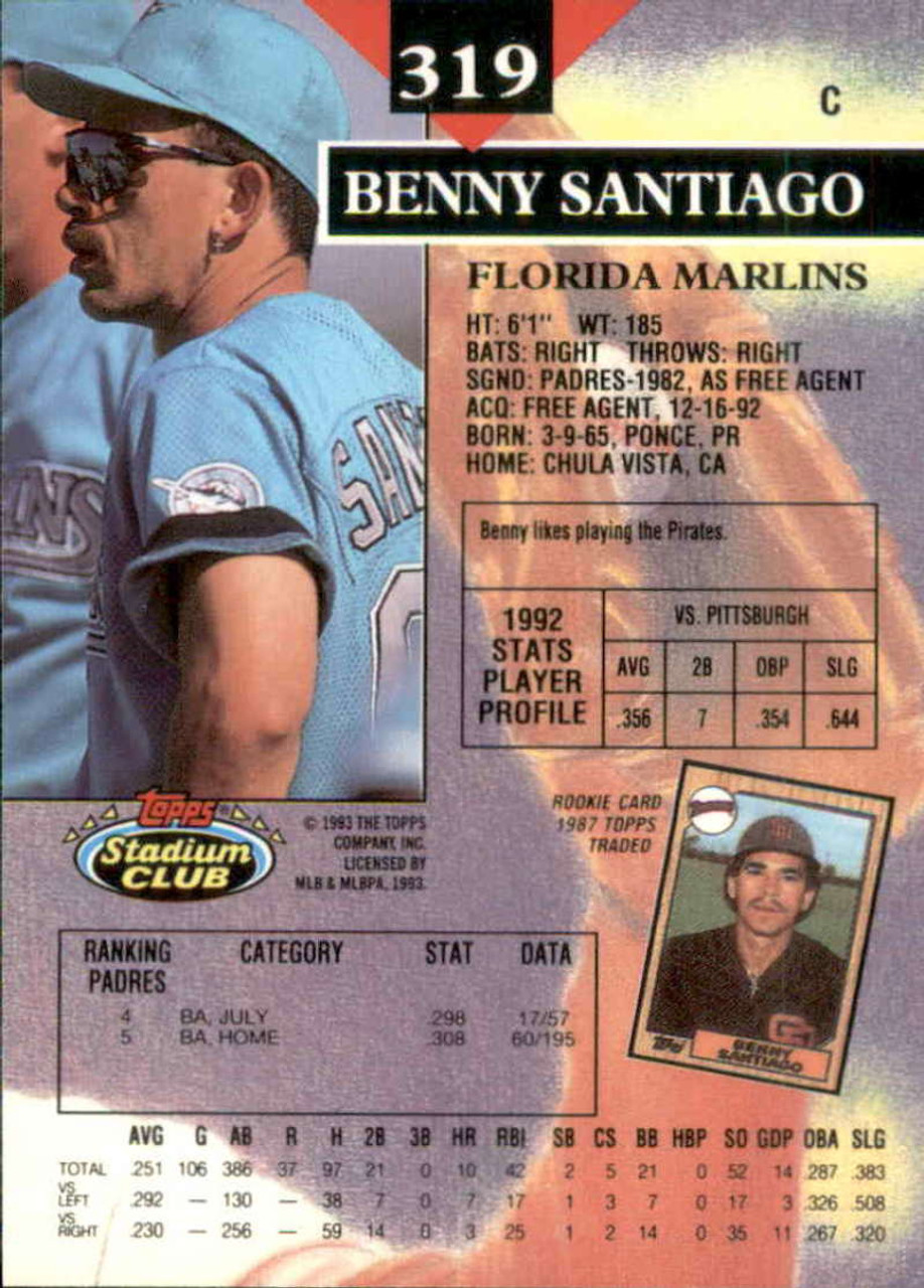 1993 Topps Traded #44T Benito Santiago NM-MT Florida Marlins - Under the  Radar Sports