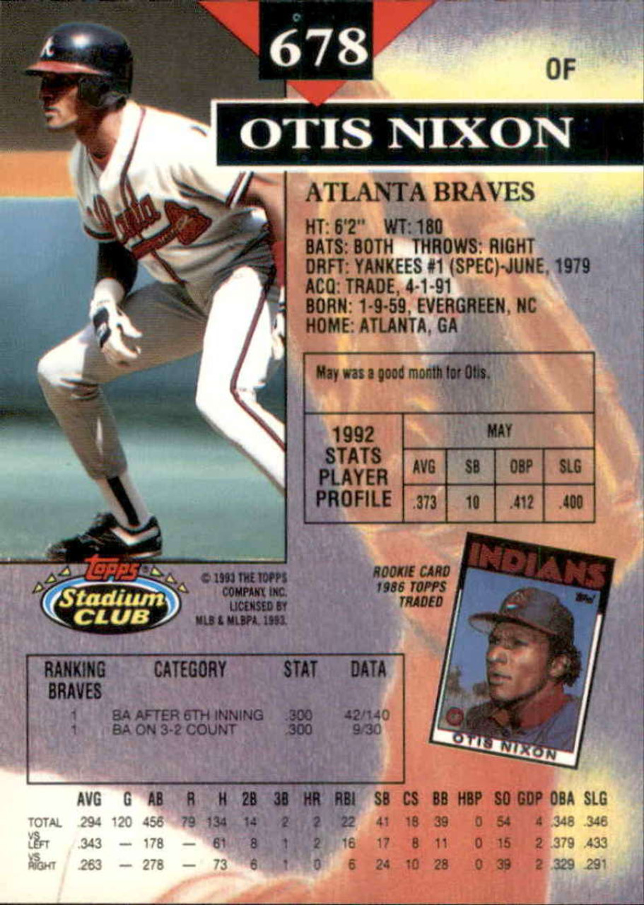 1993 Topps #333 Otis Nixon VG Atlanta Braves