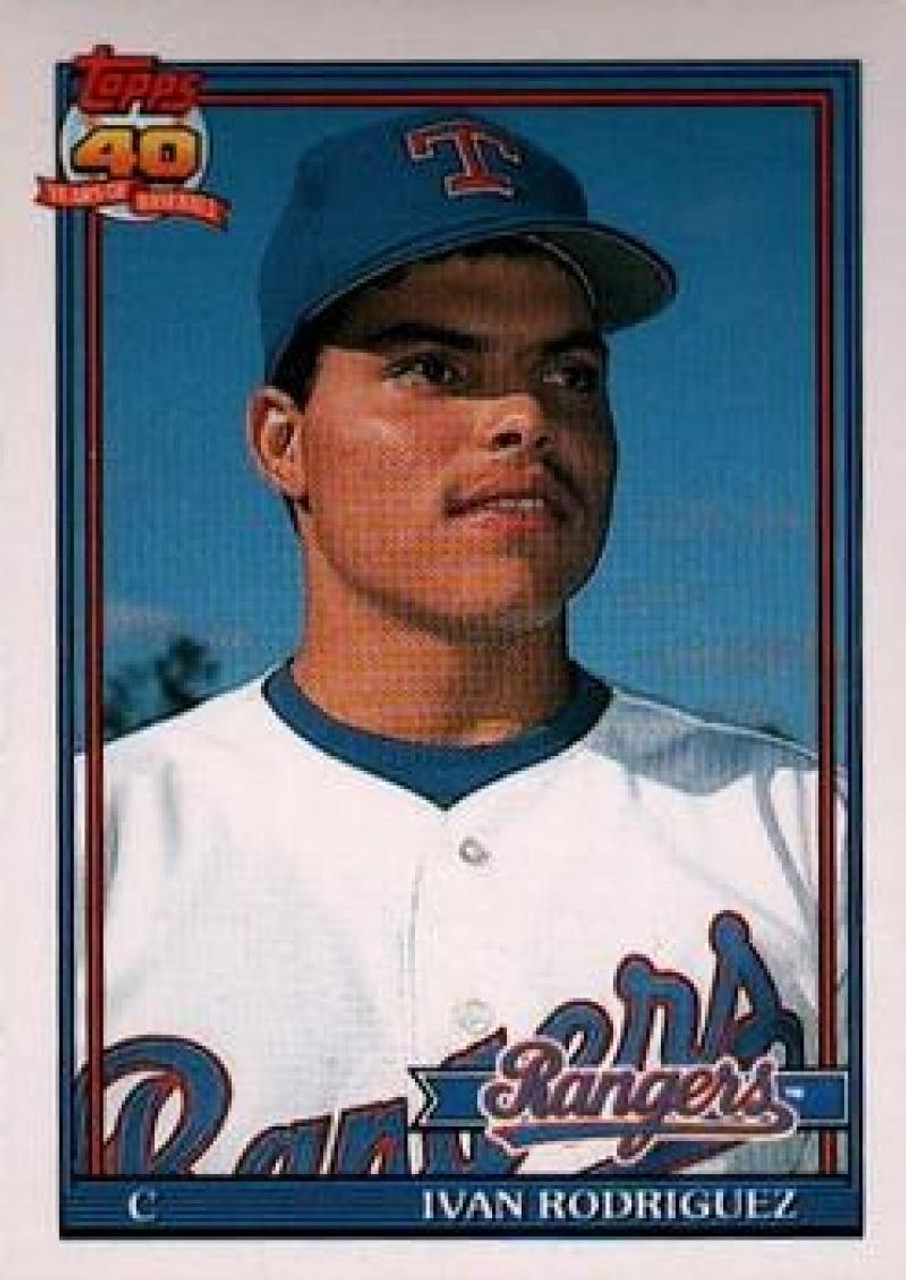 Ivan Rodriguez Signed 1991 Upper Deck #55F Texas Rangers Rookie