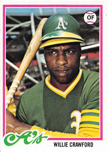 1978 Topps #507 Willie Crawford VG Oakland Athletics 