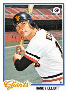 1978 Topps #719 Randy Elliott VG RC Rookie San Francisco Giants 