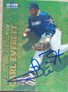 Carl Everett Autographed 1999 Fleer Tradition #126