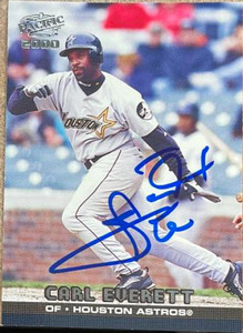 Carl Everett Autographed 2000 Pacific #193