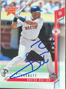 Carl Everett Autographed 2001 Leaf Rookies & Stars #78