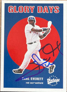 Carl Everett Autographed 2001 Upper Deck Vintage - Glory Days #G9