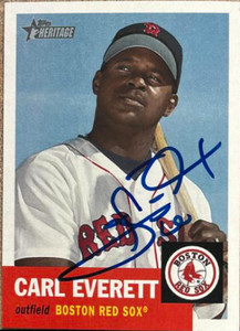 Carl Everett Autographed 2002 Topps Heritage #415 SP