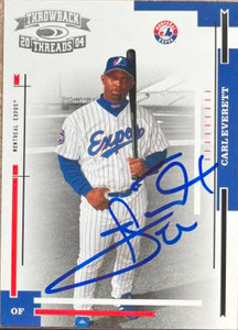 Carl Everett Autographed 2004 Donruss Throwback Threads #118