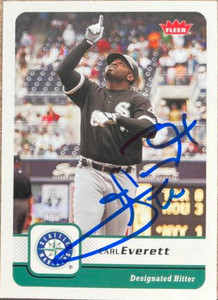 Carl Everett Autographed 2006 Fleer #373