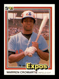1981 Donruss #332 Warren Cromartie NM-MT Montreal Expos 