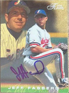Jeff Fassero Autographed 1996 Flair #305 (Silver Lettering Gold Backround)