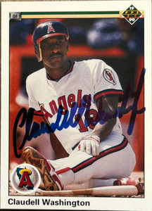 Claudell Washington Autographed 1990 Upper Deck #395