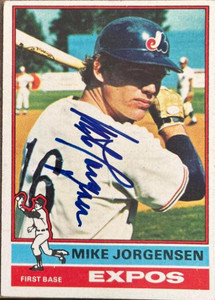 Mike Jorgensen Autographed 1976 Topps #117 Montreal Expos Card